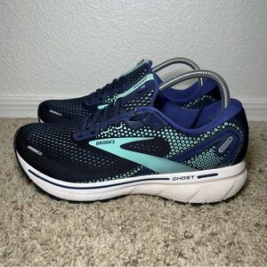 Brooks Ghost 14 Shoes Womens Size 10.5 Blue Teal Running Sneakers 1203561B446